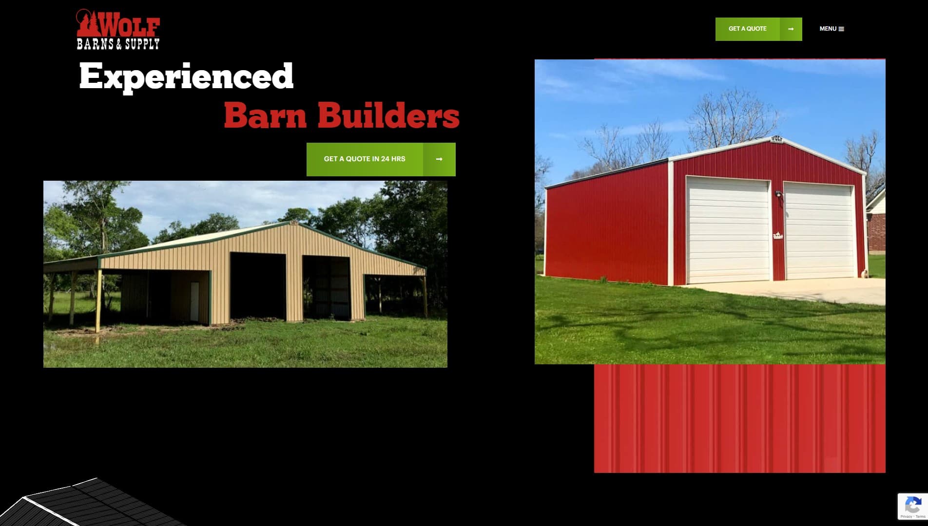 Barn structure in rural setting